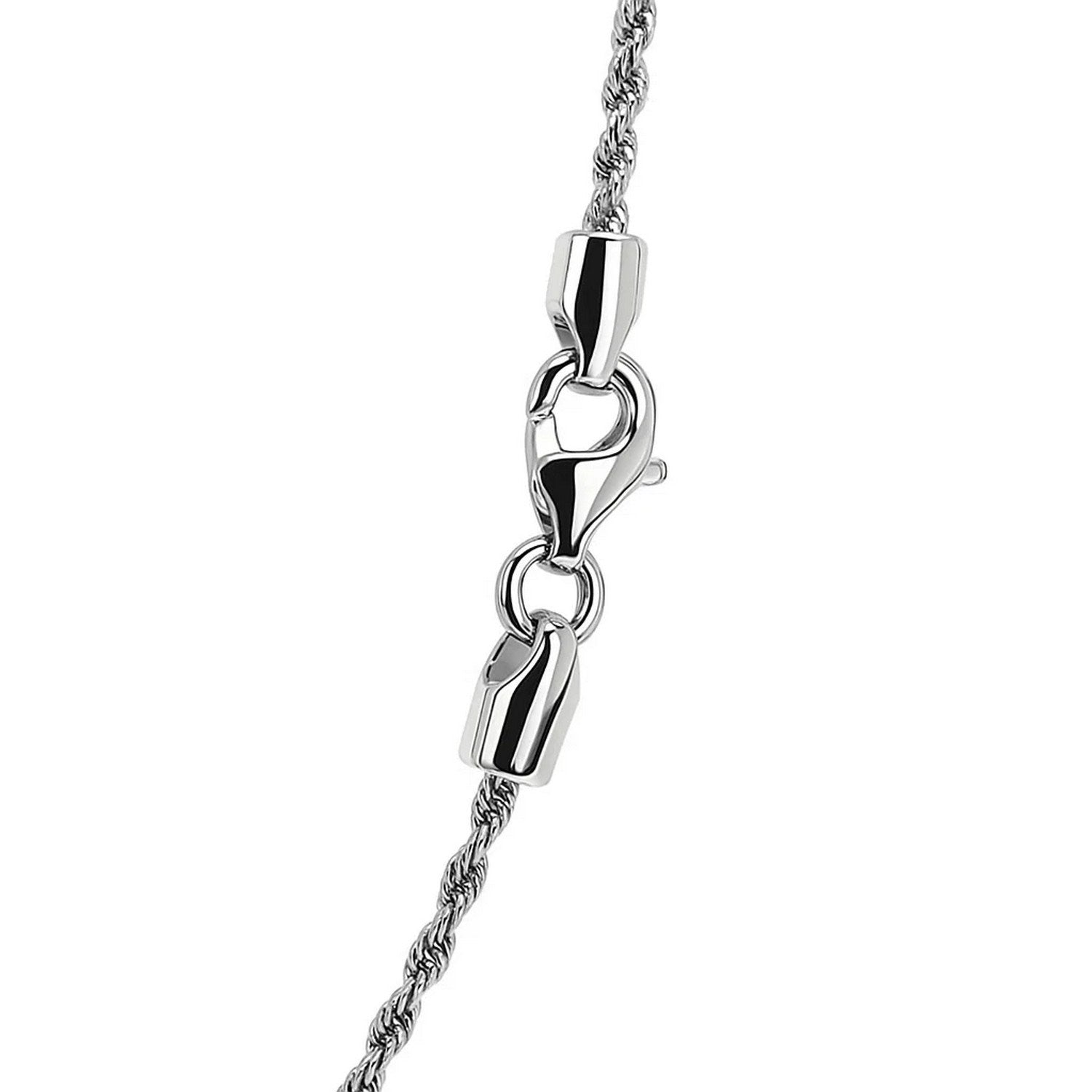 14k White Gold Solid Diamond Cut Rope Chain (1.80 mm)