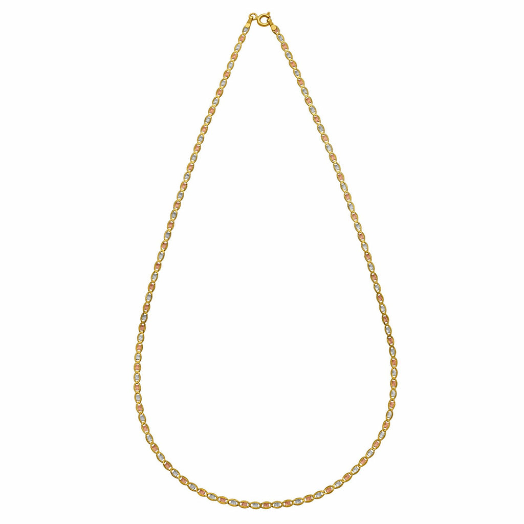 14K Tri Color Gold Pave Valentino Chain (2.00 mm)