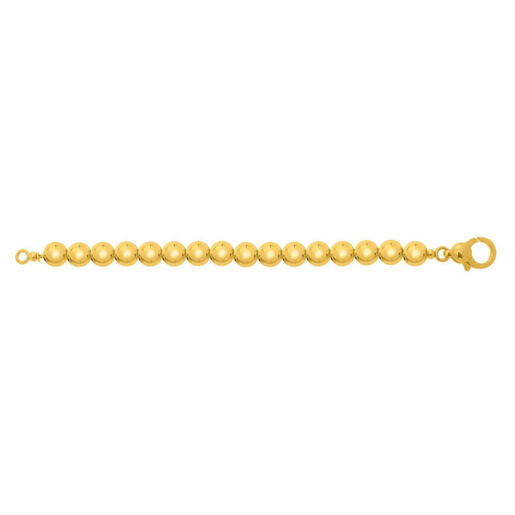 Sterling Silver Yellow Gold Plated Bold Bead Bracelet