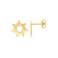 14K Yellow Gold Flaring Sun Post Earrings