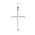 14k White Gold Slim Cross with Tapered Ends Pendant