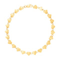 14k Yellow Gold 7 inch Mirrored Heart Chain Bracelet (5.00 mm)