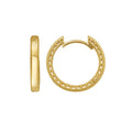 14K Yellow Gold Mini Beaded Round Huggie Earrings