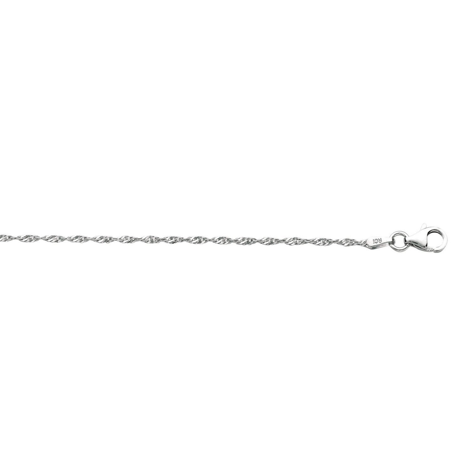 Sterling Silver 1.6mm Singapore Style Chain (1.50 mm)