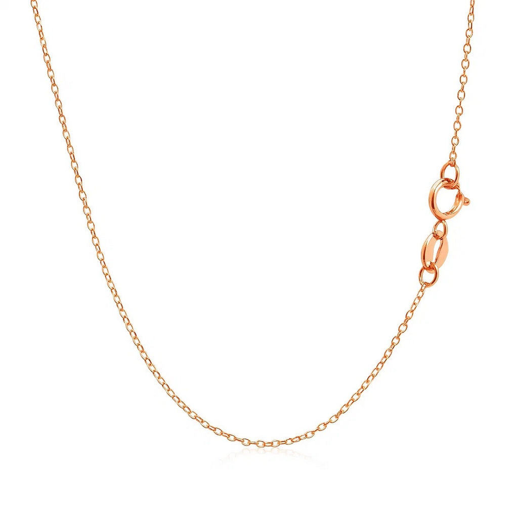 14k Rose Gold Diamond Cut Cable Link Chain (1.10 mm)