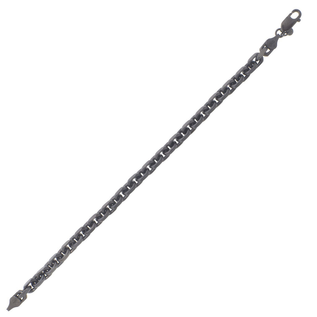Sterling Silver Black Ruthenium Plated Oval Link Chain (5.60 mm)