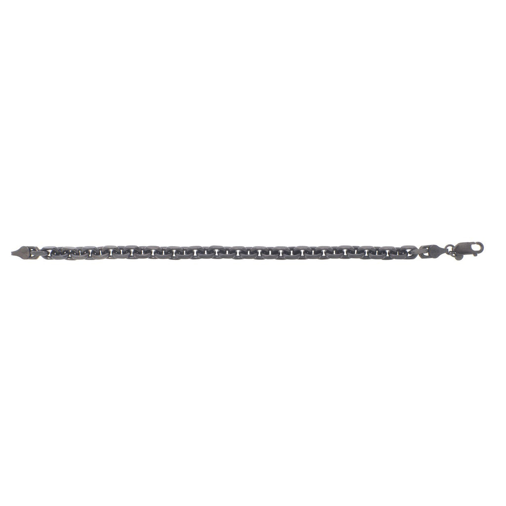 Sterling Silver Black Ruthenium Plated Oval Link Chain (5.60 mm)