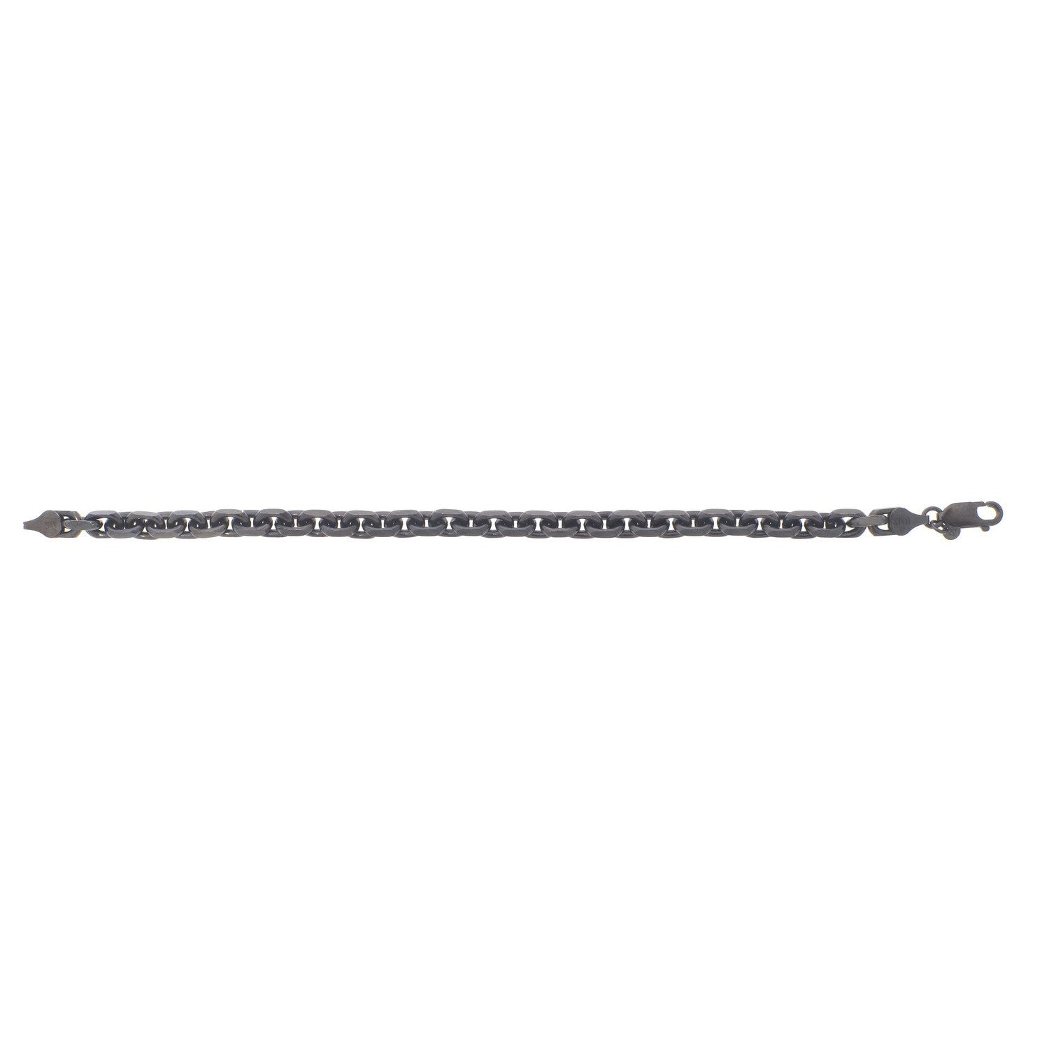 Sterling Silver Black Ruthenium Plated Oval Link Chain (5.60 mm)