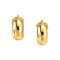 14k Yellow Gold Wide Small Hoop Earrings with Snap Lock