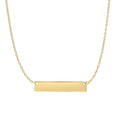 14k Yellow Gold Smooth Flat Horizontal Bar Style Necklace