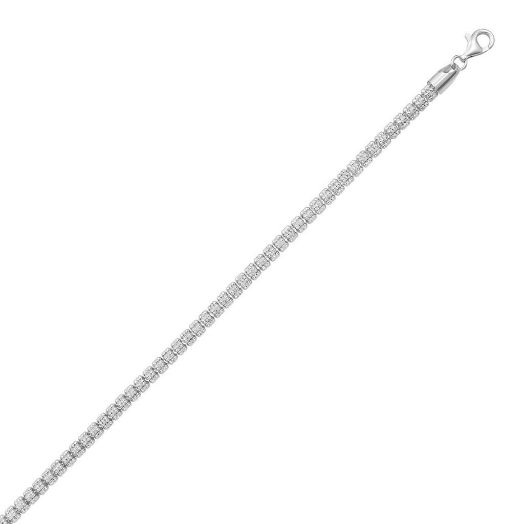 Sterling Silver Rhodium Plated Ice Barrel Chain (5.00 mm)