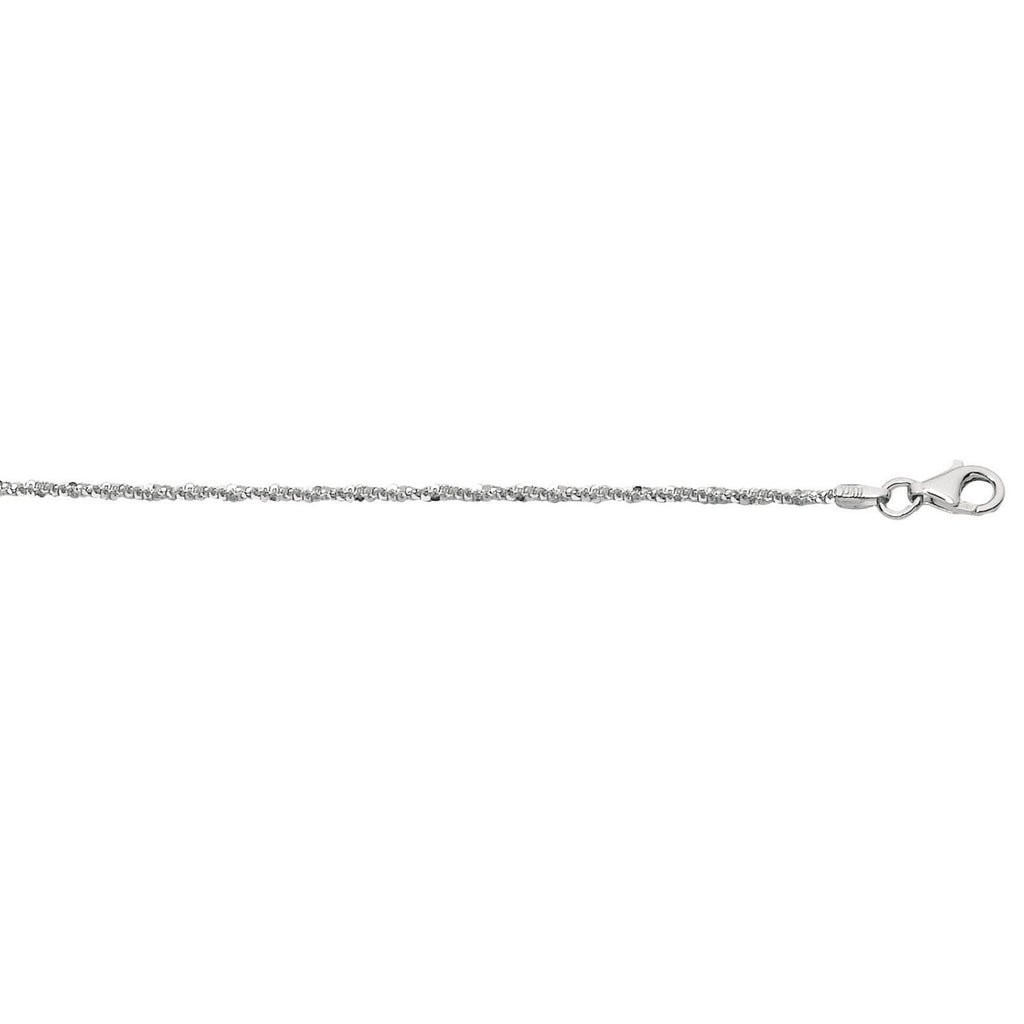 Rhodium Plated Sterling Silver Sparkle Style Chain (1.60 mm)