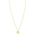 14K Yellow Gold Petite Diamond Heart Necklace