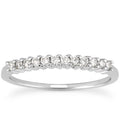 14k White Gold Raised Shared Prong Diamond Wedding Ring Band