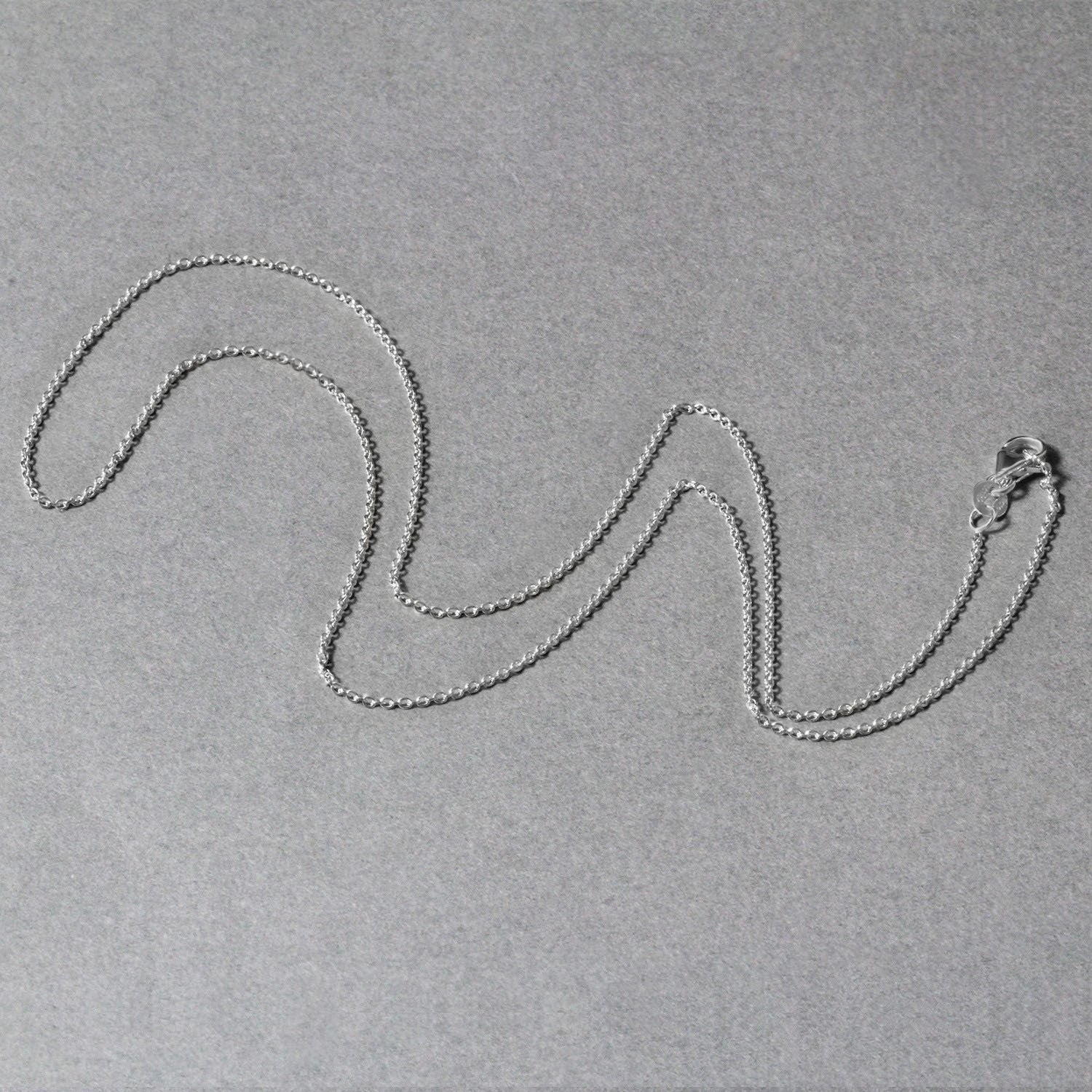 14k White Gold Oval Cable Link Chain (1.10 mm)