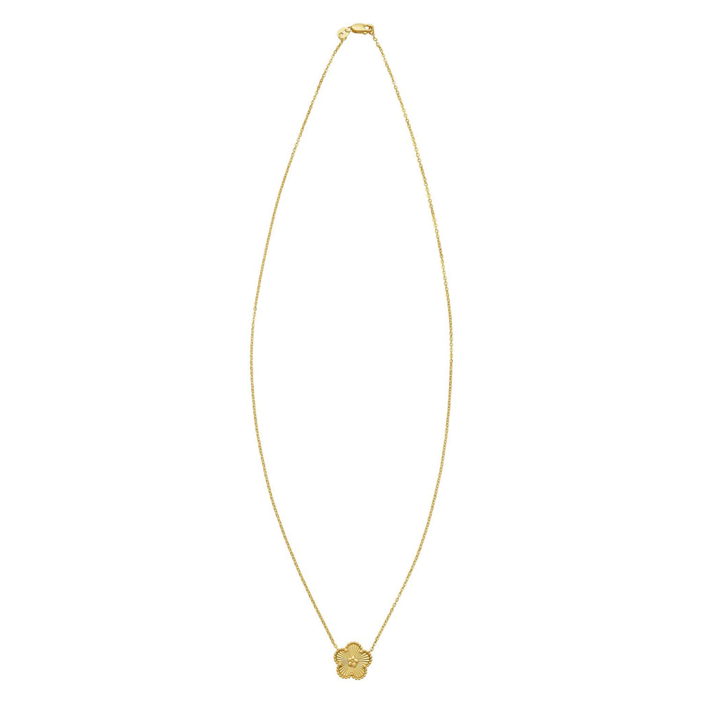 14K Yellow Gold Radiating Flower Necklace