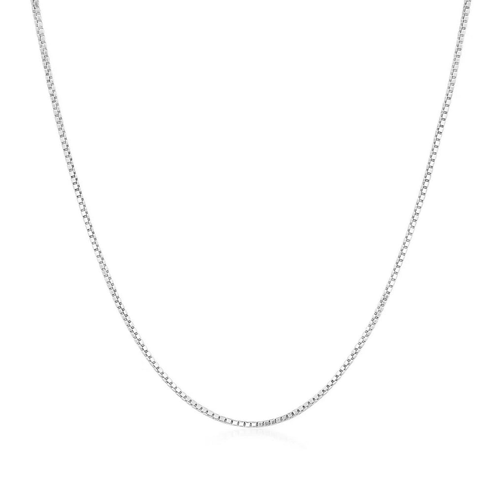 14k White Gold Classic Box Chain (0.75 mm)