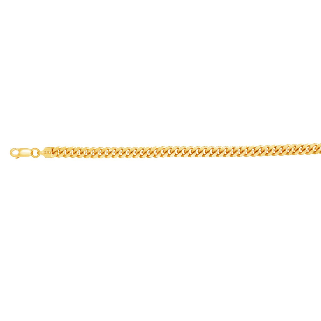 Sterling Silver Yellow Gold Plated Miami Cuban Chain (5.60 mm)