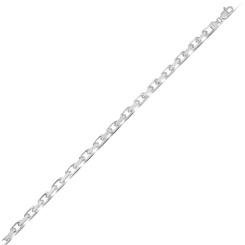Sterling Silver Rhodium Plated French Cable Chain (5.00 mm)