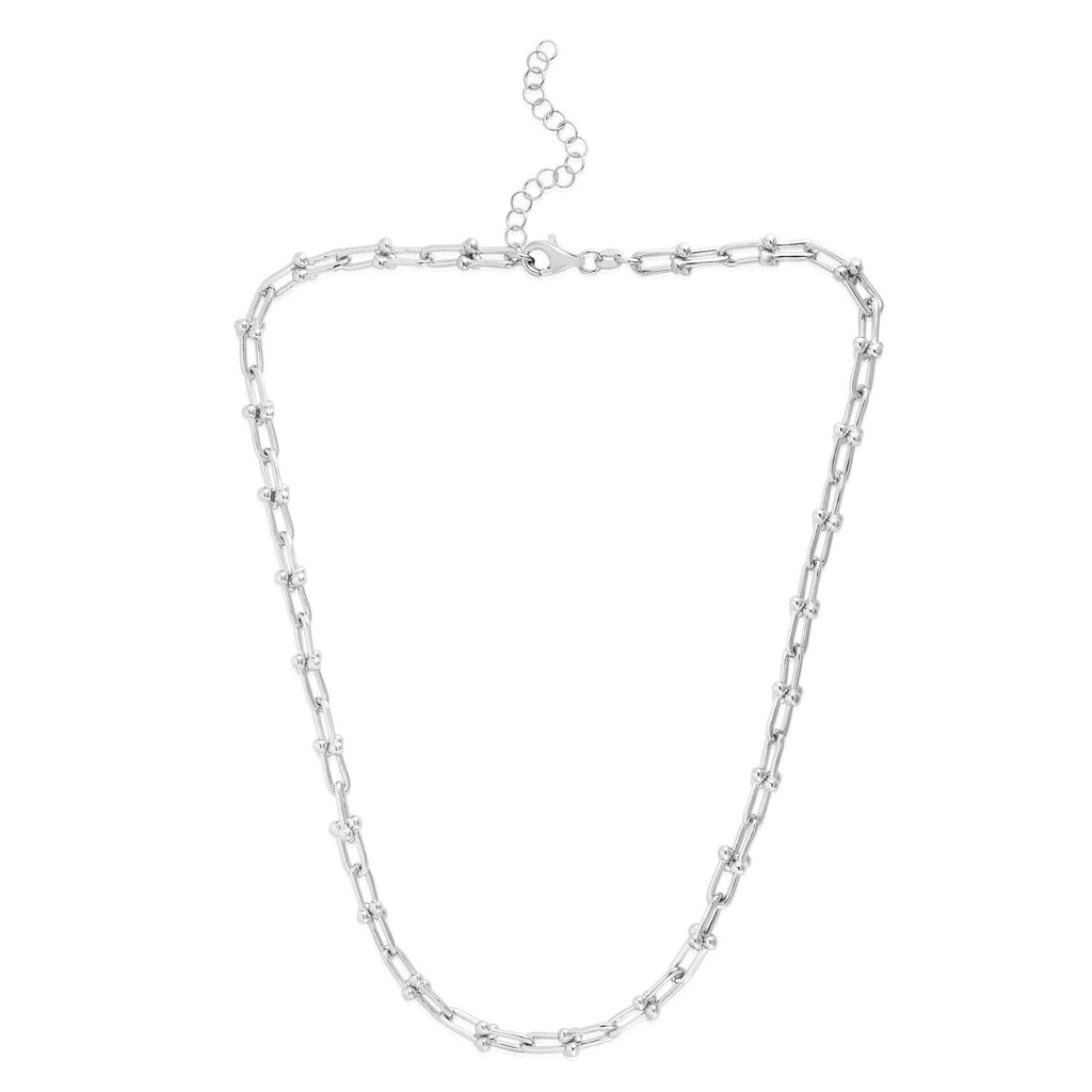 Sterling Silver Rhodium Plated Jax Link Chain (6.00 mm)