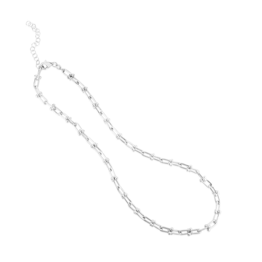 Sterling Silver Rhodium Plated Jax Link Chain (6.00 mm)