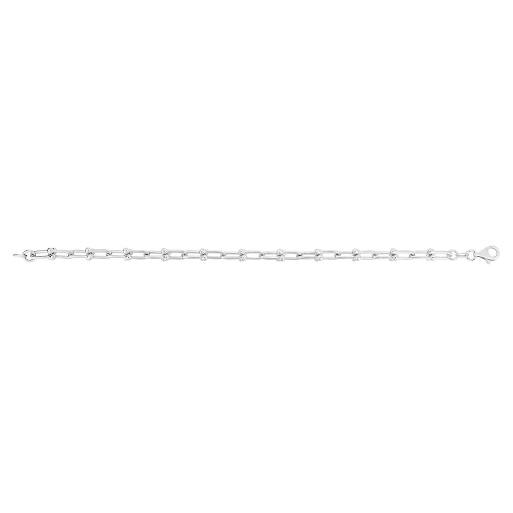 Sterling Silver Rhodium Plated Jax Link Chain (6.00 mm)