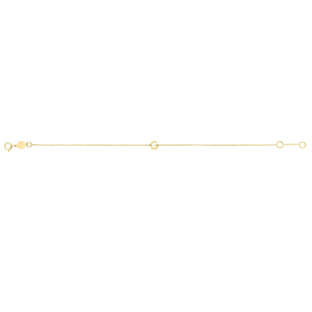 14K Yellow Gold Mini Initial G Bracelet