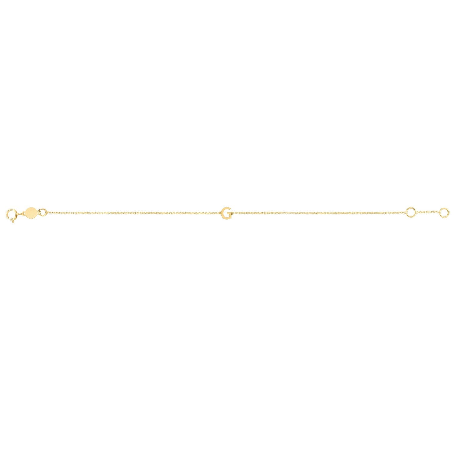 14K Yellow Gold Mini Initial G Bracelet