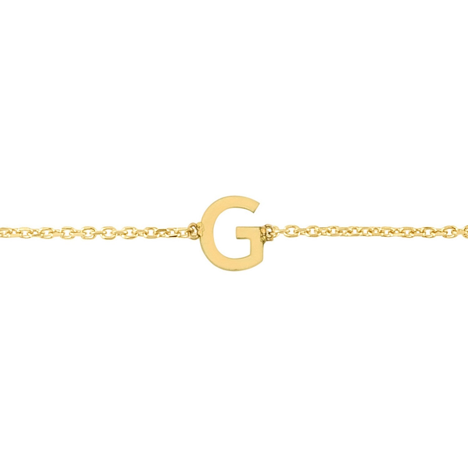 14K Yellow Gold Mini Initial G Bracelet