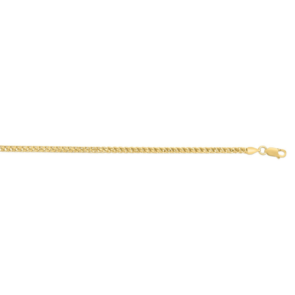 Sterling Silver Yellow Gold Plated Diamond Cut Franco Chain (3.20 mm)