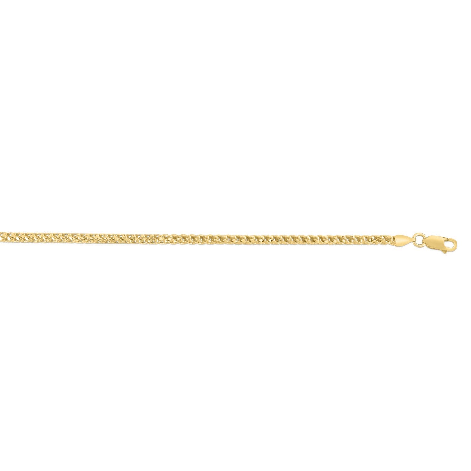 Sterling Silver Yellow Gold Plated Diamond Cut Franco Chain (3.20 mm)