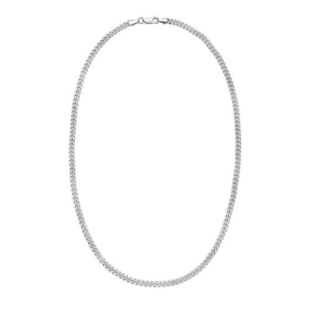 Sterling Silver Rhodium Plated Vintage Puffed Miami Cuban Chain (4.10 mm)
