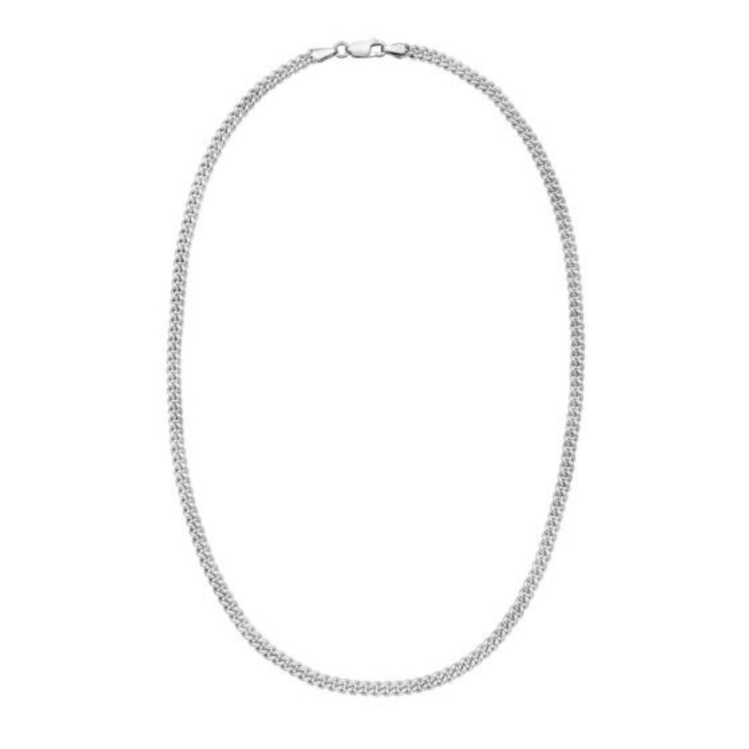 Sterling Silver Rhodium Plated Vintage Puffed Miami Cuban Chain (4.10 mm)