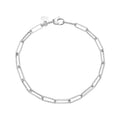 14K White Gold Mini Diamante Paperclip Bracelet (3.20 mm)