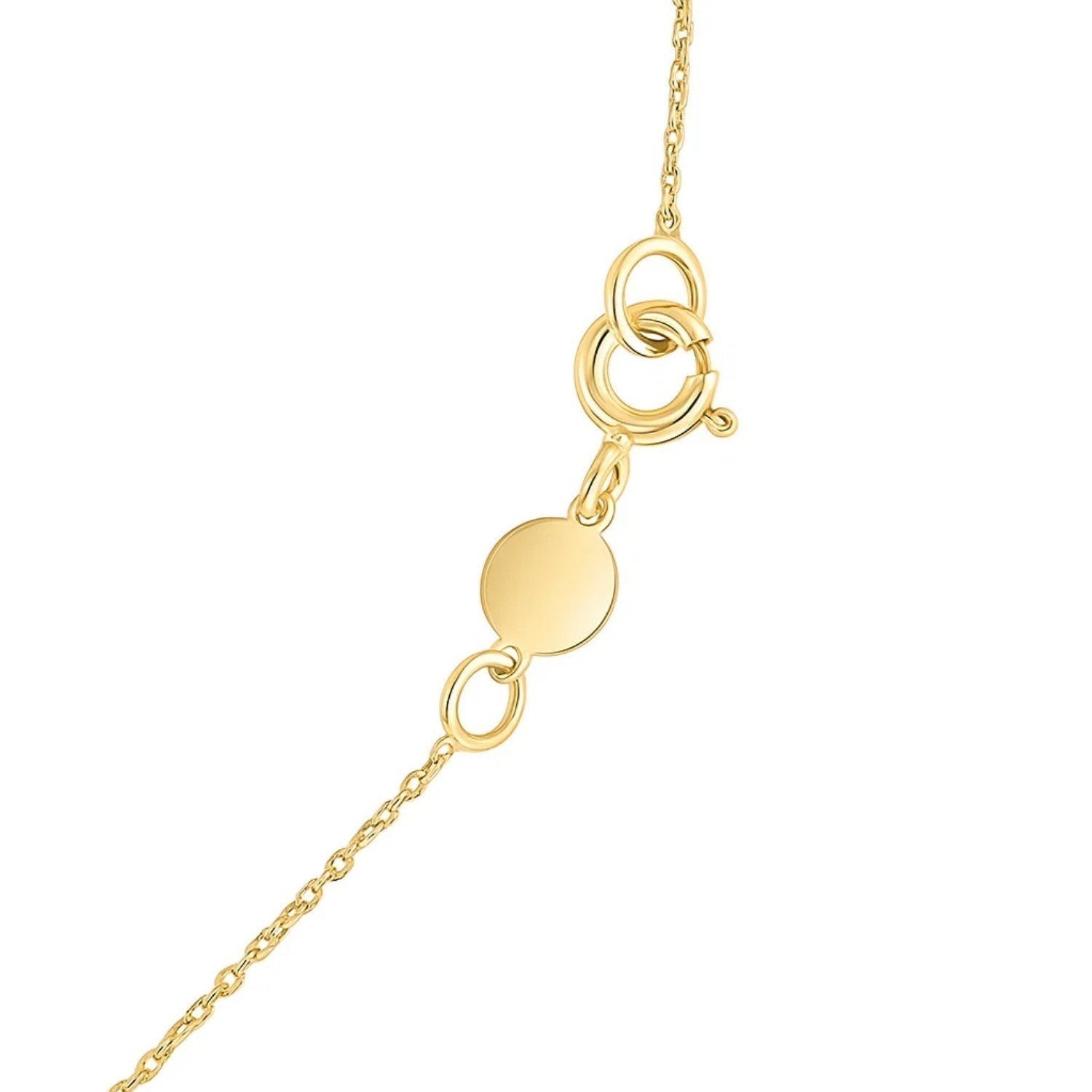 14K Yellow Gold Mini Diamond U Initial Pendant Necklace