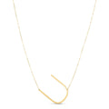 14K Yellow Gold Yours Truly Large Initial U Necklace
