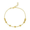 14K Yellow Gold Adjustable Bead Link Bracelet