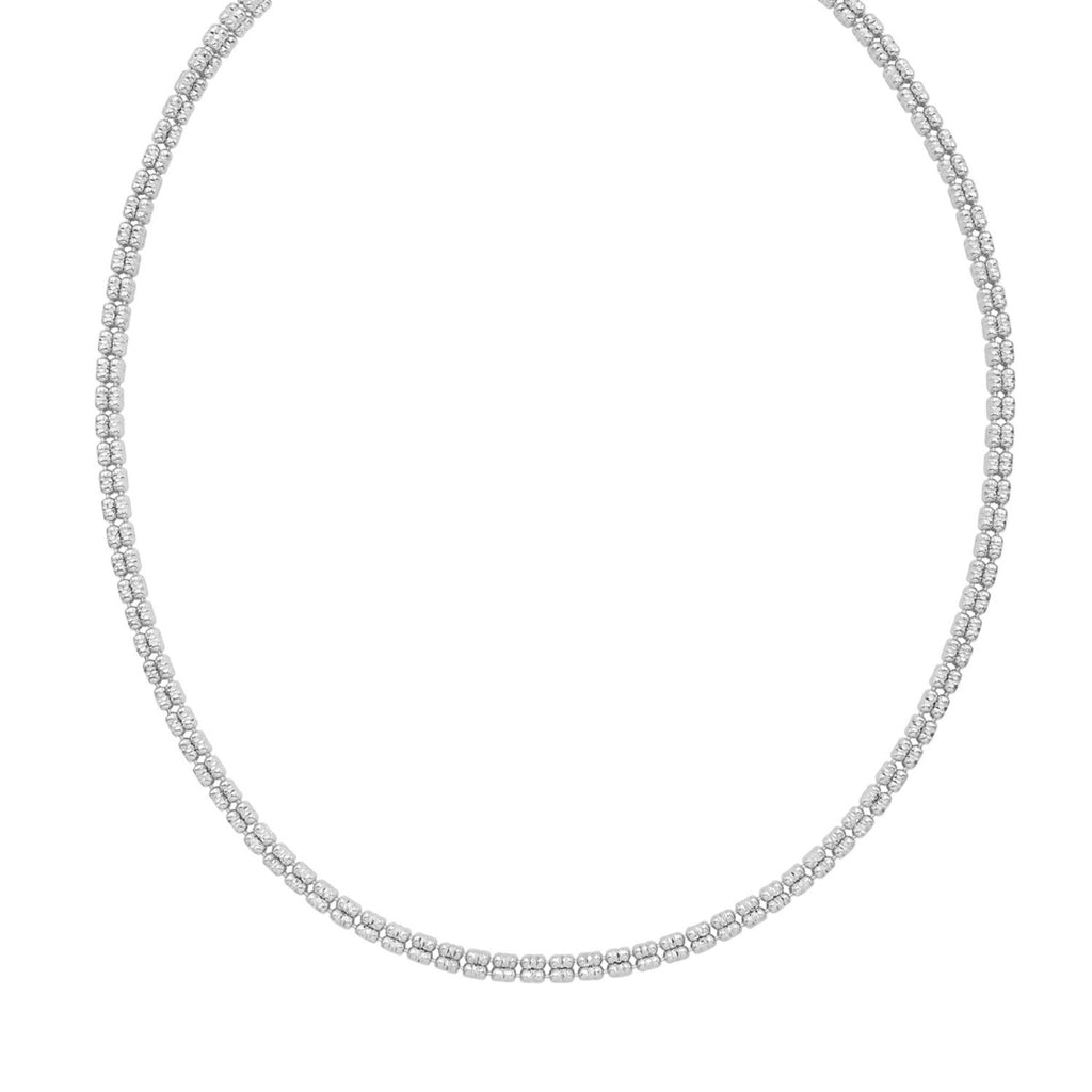 Sterling Silver Rhodium Plated Ice Barrel Chain (4.00 mm)