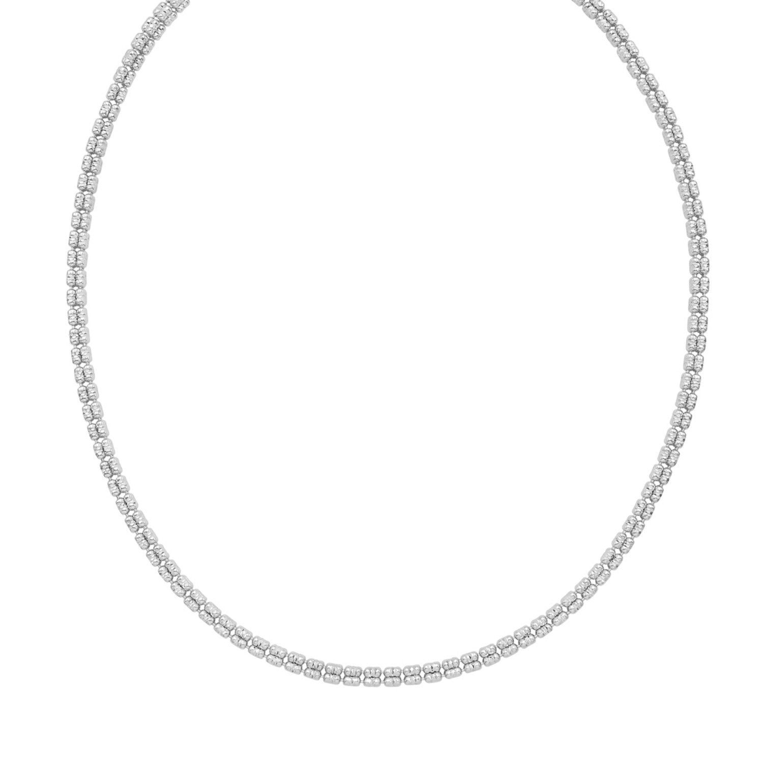 Sterling Silver Rhodium Plated Ice Barrel Chain (4.00 mm)