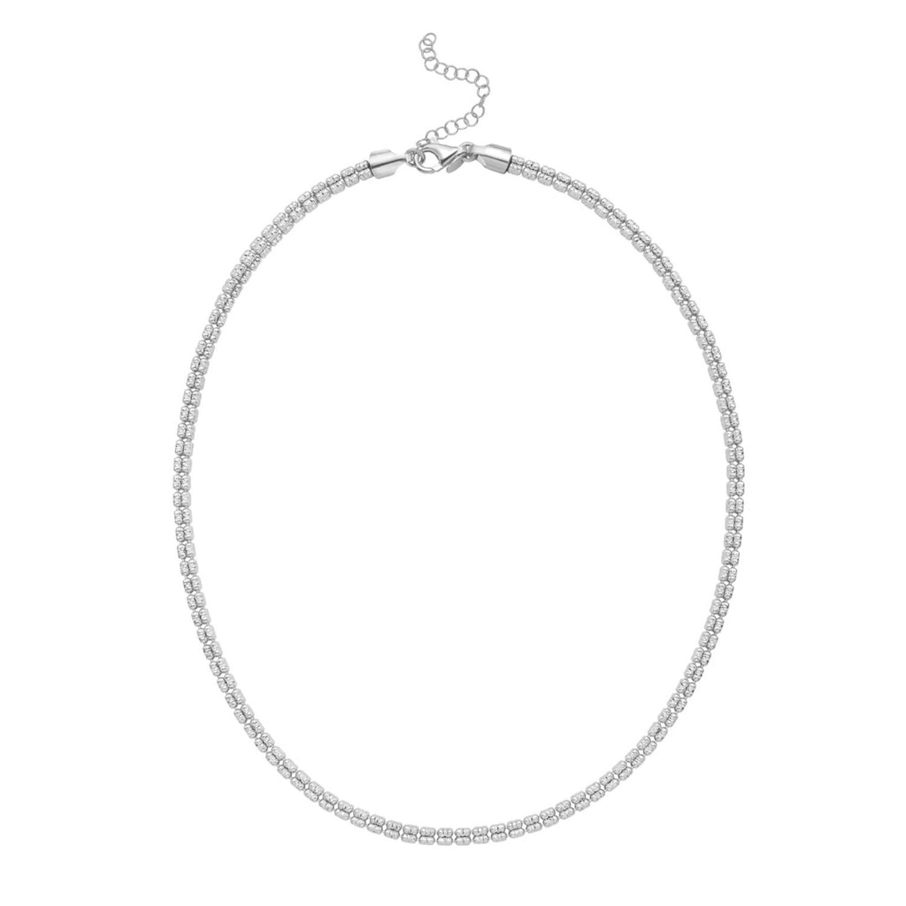 Sterling Silver Rhodium Plated Ice Barrel Chain (4.00 mm)