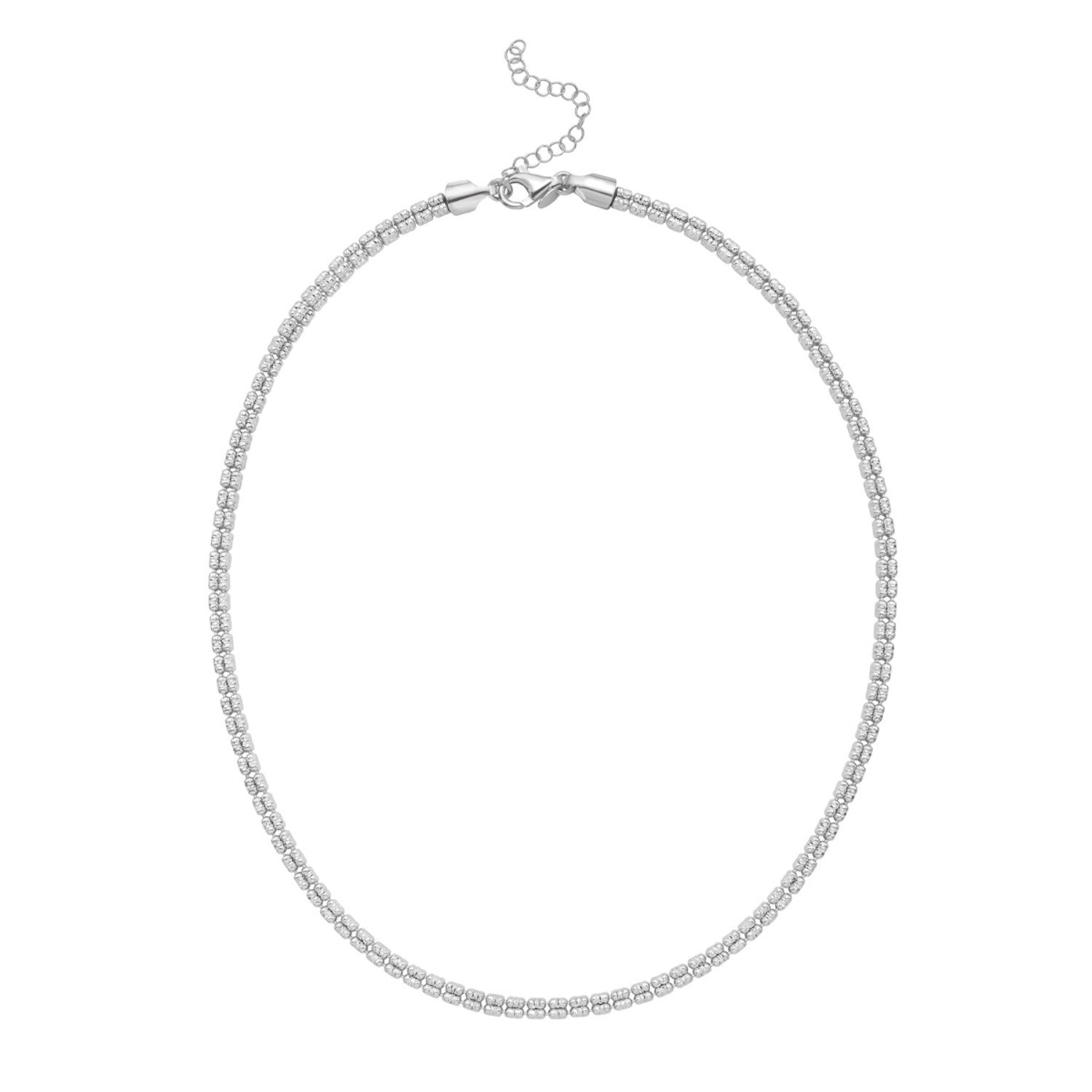 Sterling Silver Rhodium Plated Ice Barrel Chain (4.00 mm)