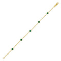 14K Yellow Gold Emerald Station Bracelet
