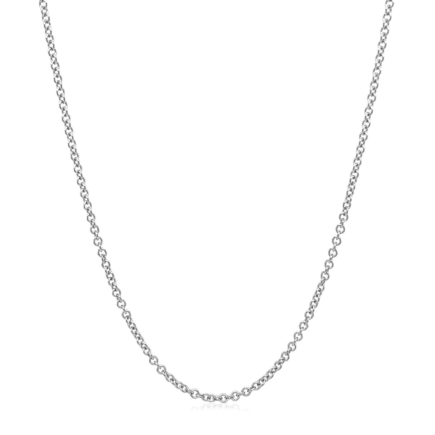 Sterling Silver Rhodium Plated Round Cable Chain (1.10 mm)