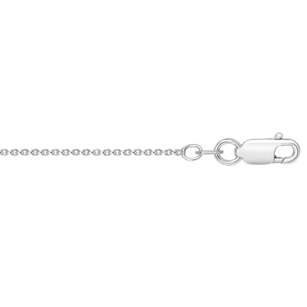 Sterling Silver Rhodium Plated Round Cable Chain (1.10 mm)