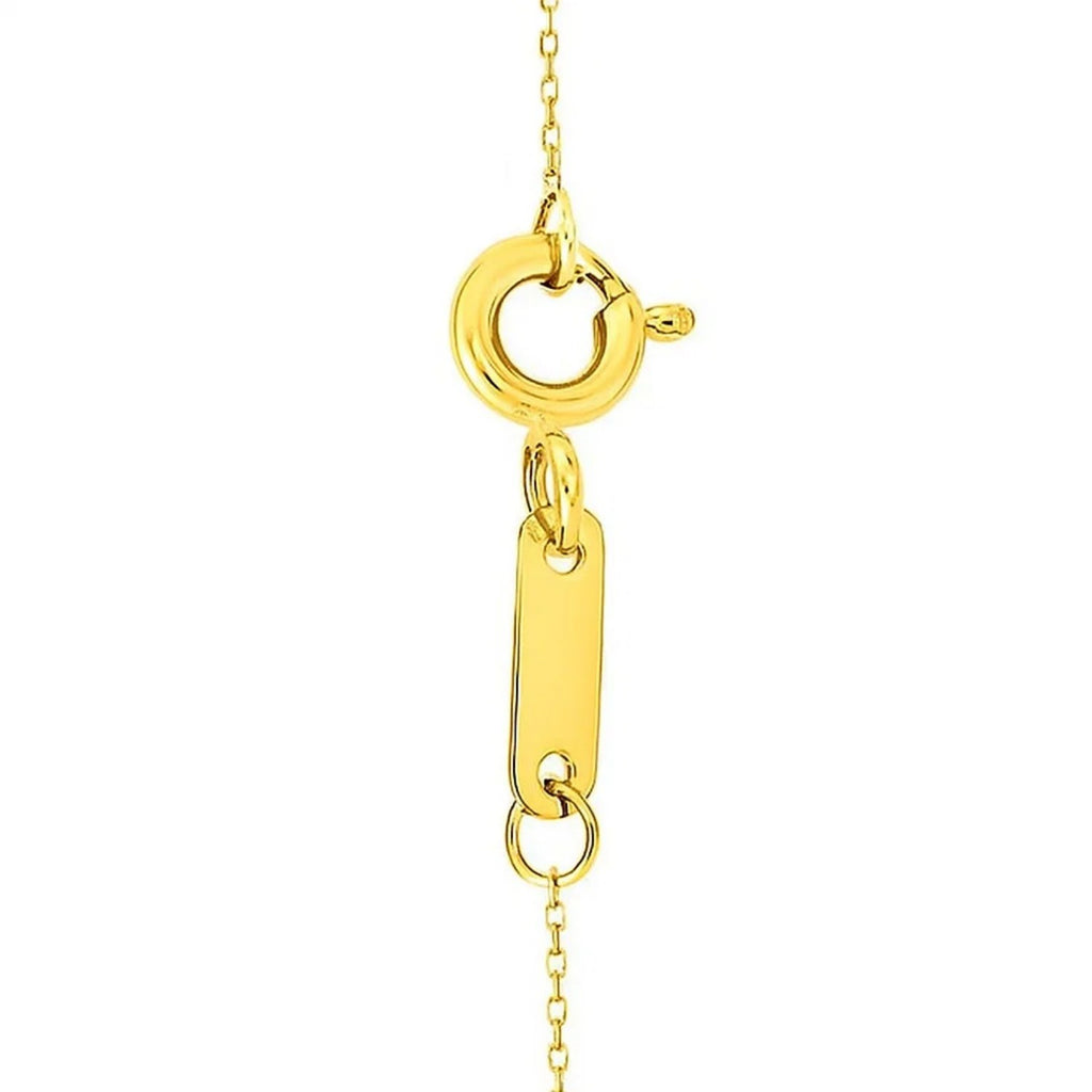 14k Yellow Gold High Polish Linked Mother of Pearl Circles Necklace