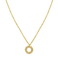 Classic 14K Yellow Gold Petite Diamond Circle Necklace