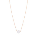 14k Rose Gold Pearl Solitaire Necklace