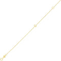 14K Yellow Gold Mini Initial C Bracelet