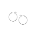 Sterling Silver Polished Thin Hoop Earrings with Rhodium Plating (2x20mm)