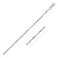 Sterling Silver Rhodium Plated Round Box Chain (1.30 mm)